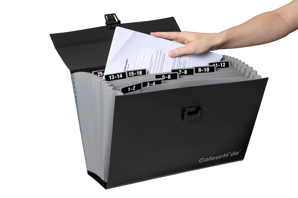 ColourHide Polyprop Expanding Carry File, Black Colourhide — Discount