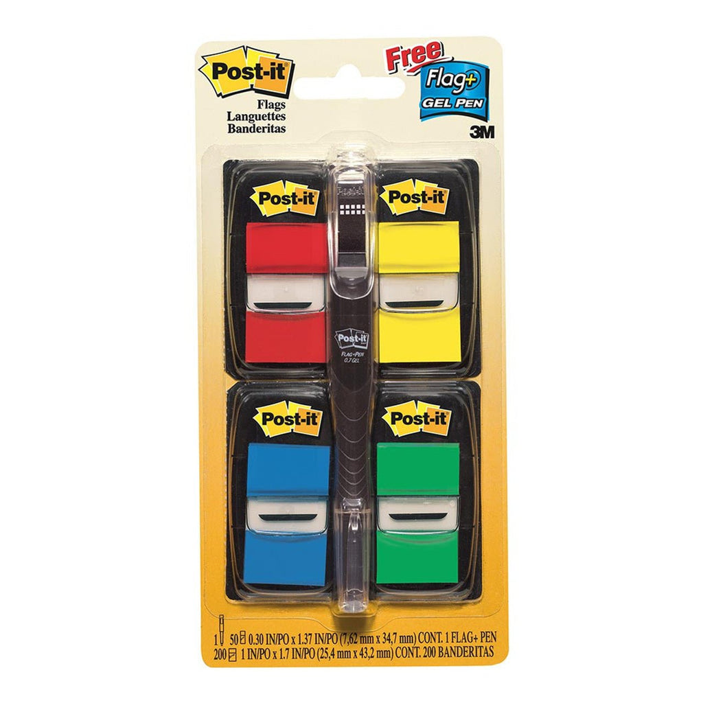 3M Sticky Post It Flags Value Pack with Flag Pen (680RYBGVA) Desktop