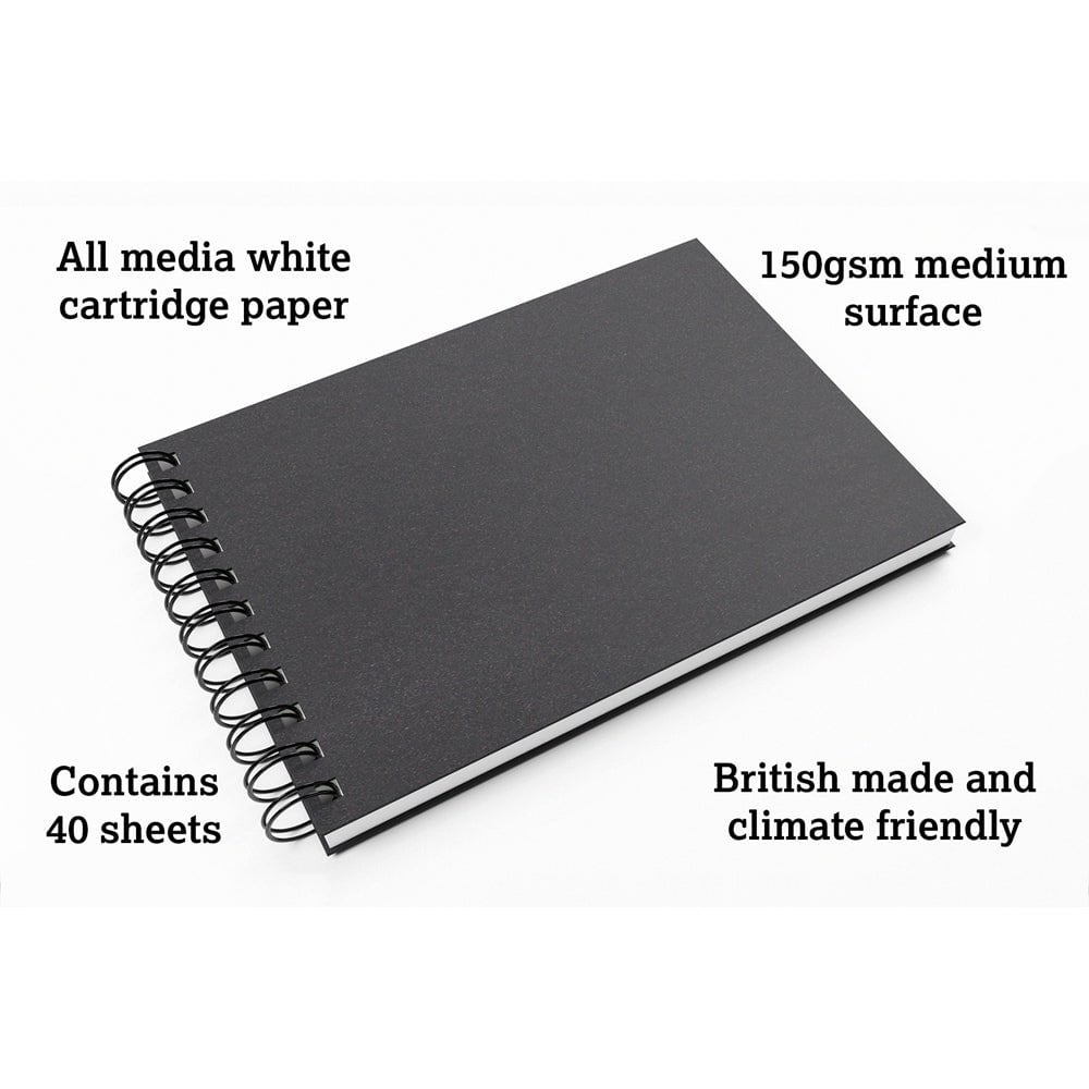 Artgecko Classy Sketchbook A4 Landscape - 80 Pagina's  40 Vellen  150 Grams Wit Cartridgepapier