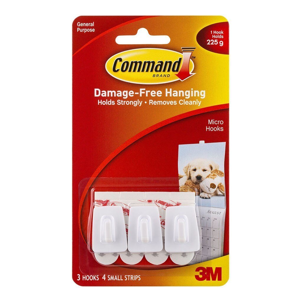 Command 3M Micro Hooks X 3 s Pack Adhesives Tapes Dispensers command-3m-micro-hooks-x-3-s-pack-adhesives-tapes-dispensers