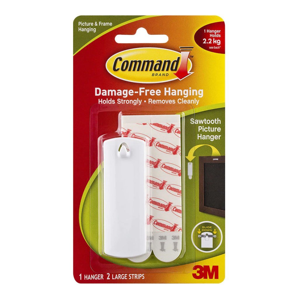 Command 3M Sawtooth Picture Hangers Large Adhesives, Tapes