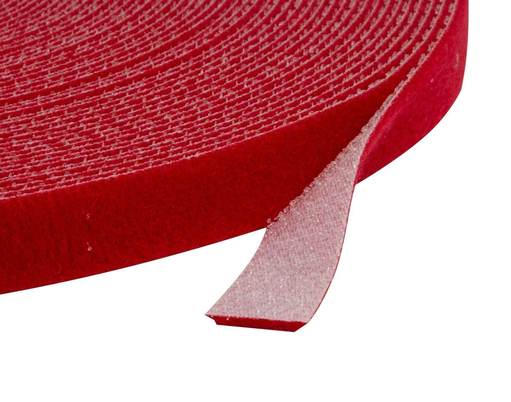 Dynamix Hook & Loop Roll, 20m x 12mm Dual Sided, Red Velcro Tapes