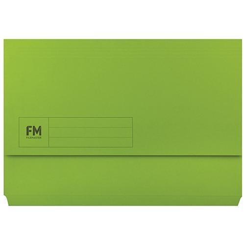 FM Foolscap Document Wallet Green x 50 | Document Wallets — Discount Office
