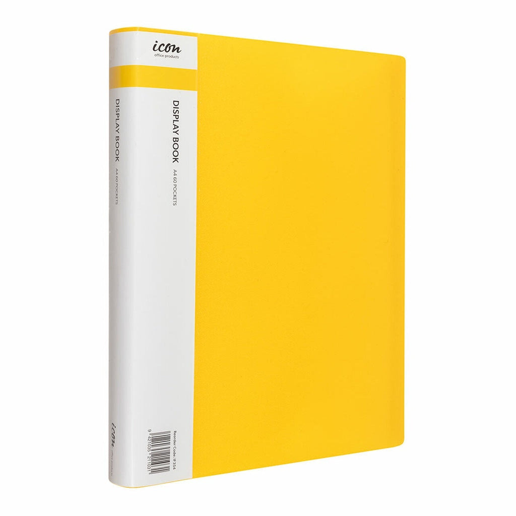 Icon A4 Display Book 60 Pocket Yellow Display Books — Discount Office