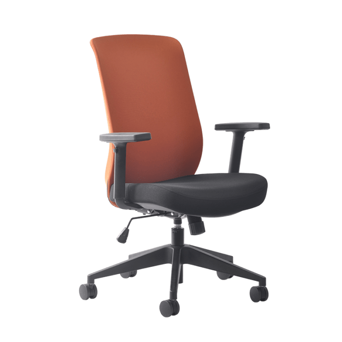 Mondo Gene Fabric Back Ergonomic Chair, Orange BS120A-27