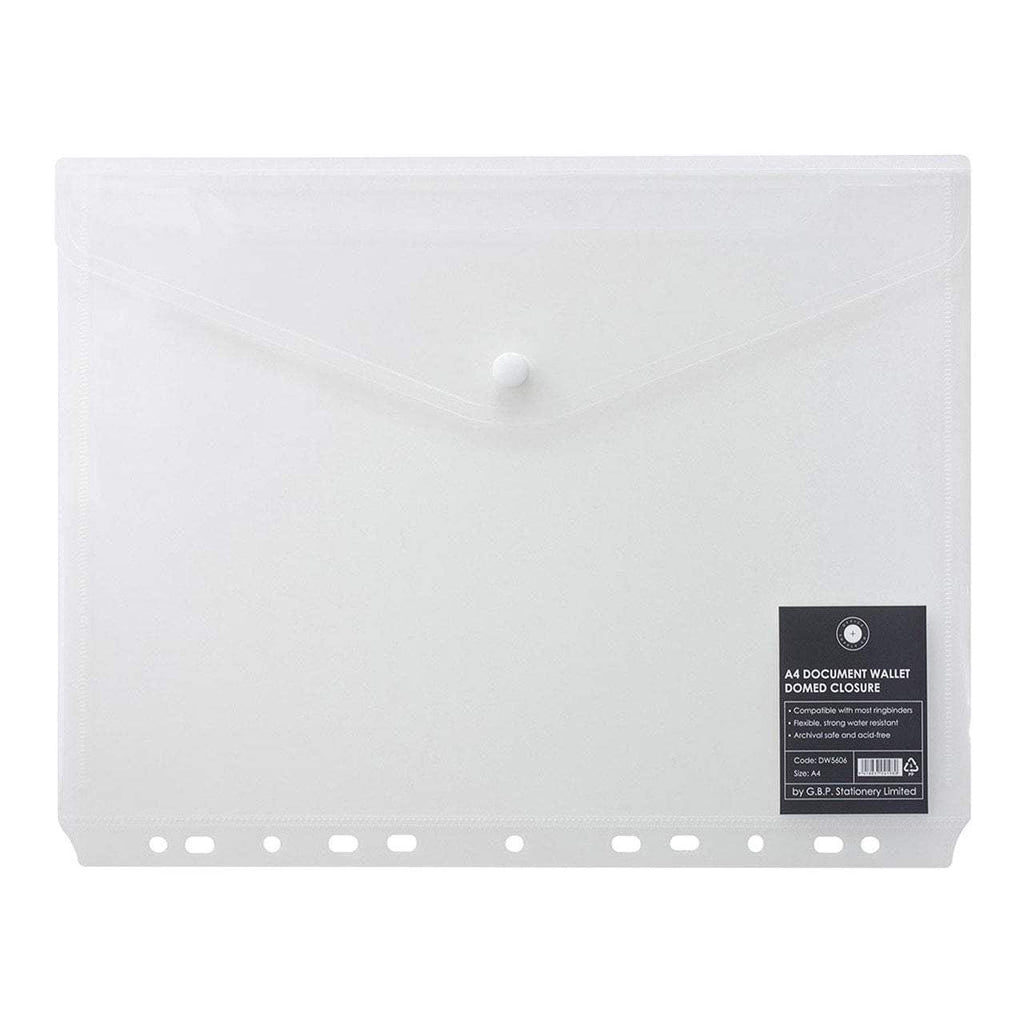OSC Binder Document Wallet A4 Domed Closure Clear Document Wallets