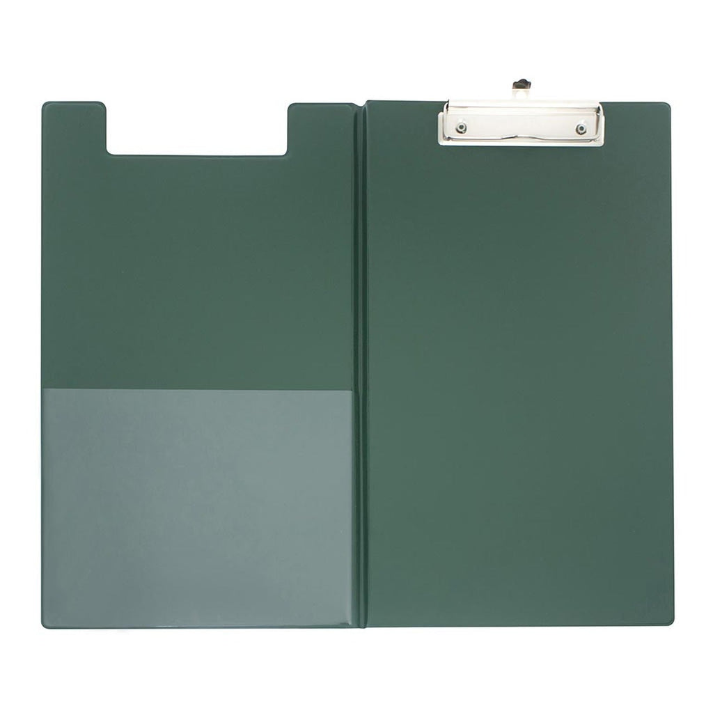 OSC Foolscap PVC Clipboard with Flap, Green Clipboards — Discount Office