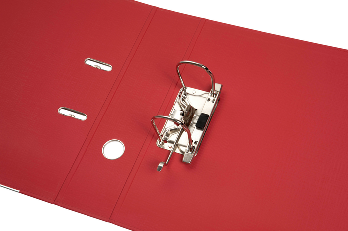 Marbig A4 Polyethylene (PE) Lever Arch File With Linen Finish Cover Deep Red