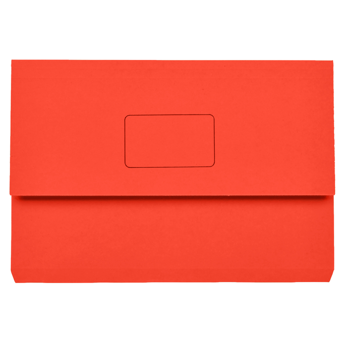 Marbig Foolscap Cardboard Document Wallet, 30mm Gusset, Red, Pack of 50's