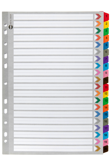 Marbig A4 Cardboard Indices/Divider, 1-20