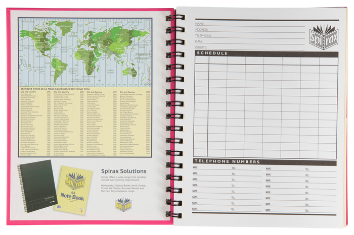 Spirax 511 Pink Hard Cover 225mm x 175mm 200 pages Notebook x 5's pack