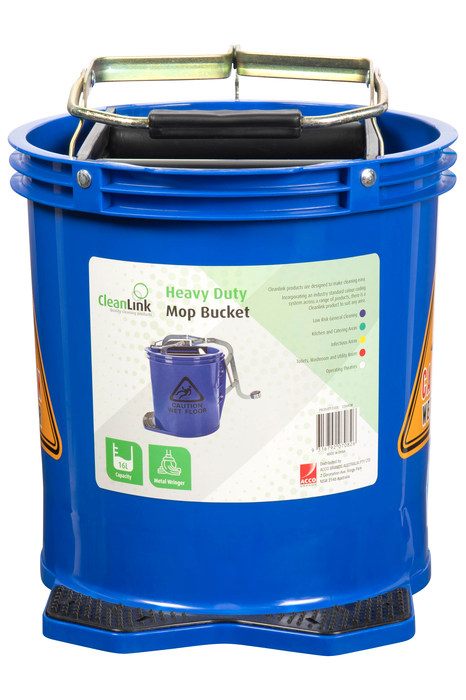 CleanLink 16L Heavy Duty Mop Bucket, Blue