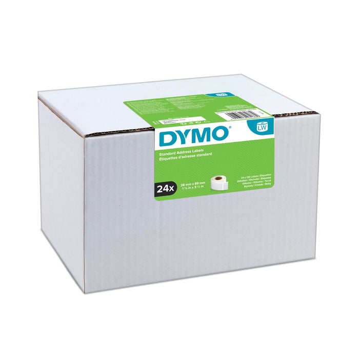 Dymo LabelWriter Standard Address Labels, 28mm x 89mm, Pack of 24 Rolls (99010)