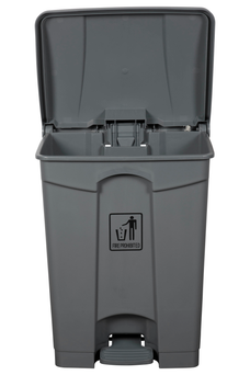 Cleanlink 68L Rubbish Bin With Lid & Paddle, Grey