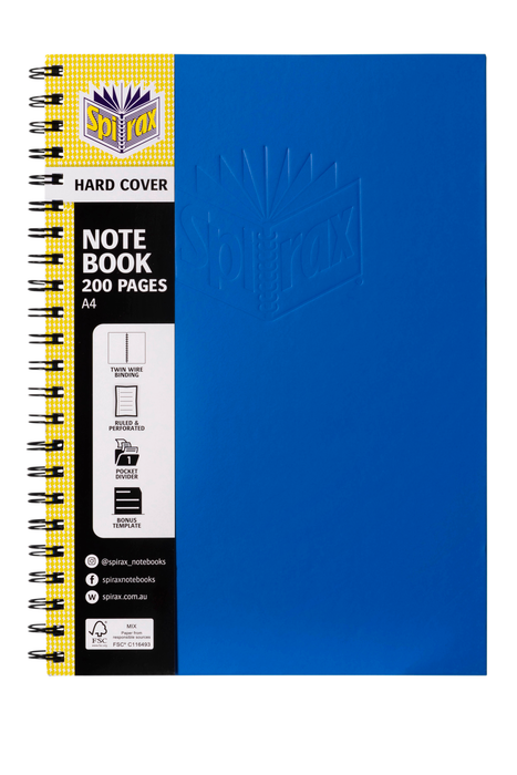 Spirax 512 A4 Blue Hard Cover Book 200 Page x Pack of 5