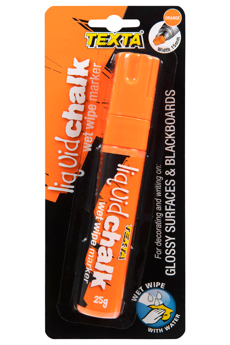 Texta Liquid Chalk Marker Wet Wipe Orange