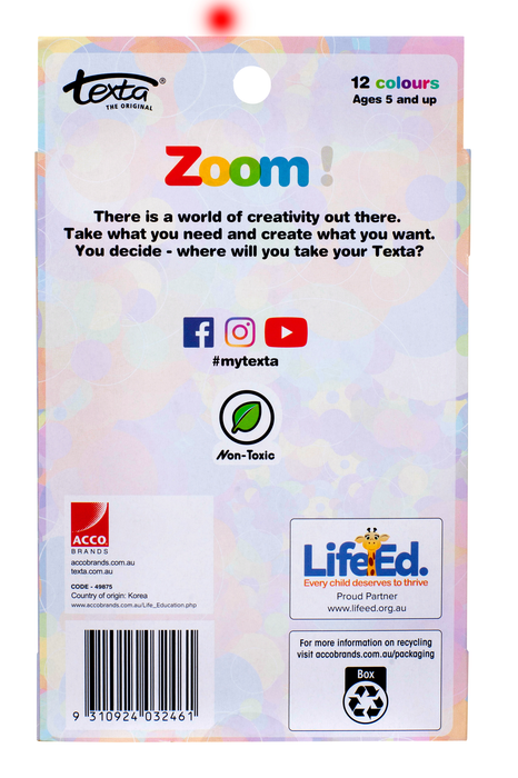 Texta Zoom Crayons 12's