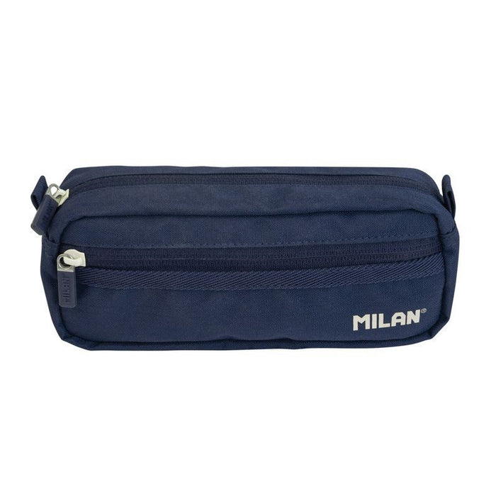 Milan Pencil Case Rectangular 2 Zip 1918 Series Navy Blue