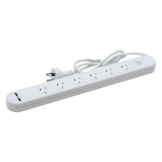 The Brute Power Co. Powerboard - 6 Socket+ 2 USB + 1 Switch