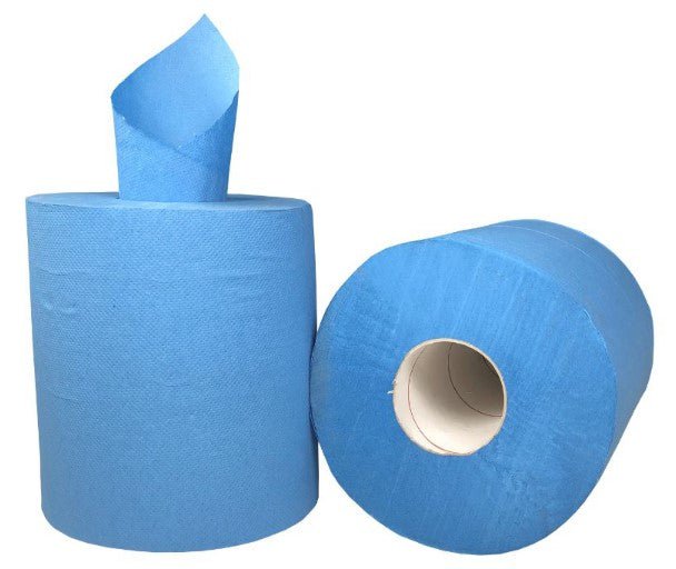 1 Ply Centre Feed Perforated 40gsm Paper Towels FSC Mix, 210mm x 300mt - Blue x 6 Rolls MPH27045