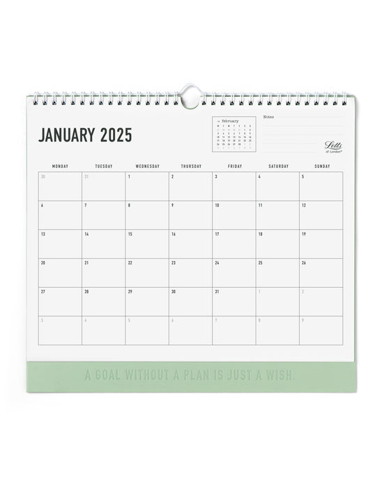 2025 Letts of London Conscious Wall Calendar, 300mm x 270mm, Sage