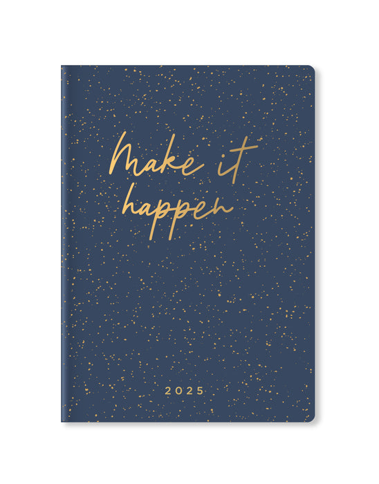 2025 Letts of London A5 Diary, Inspire, Week To View, Navy, 156mm x 217mm x 18mm