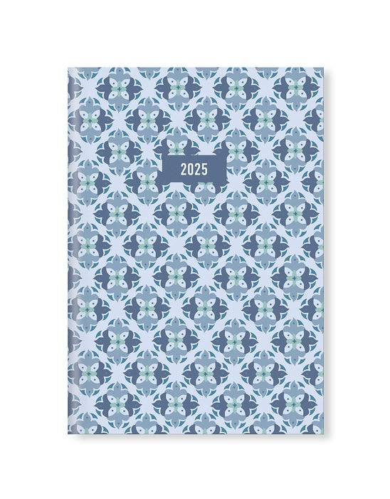 2025 Letts of London A5 Diary, Morocco, Week To View, Blue, 156mm x 217mm x 18mm