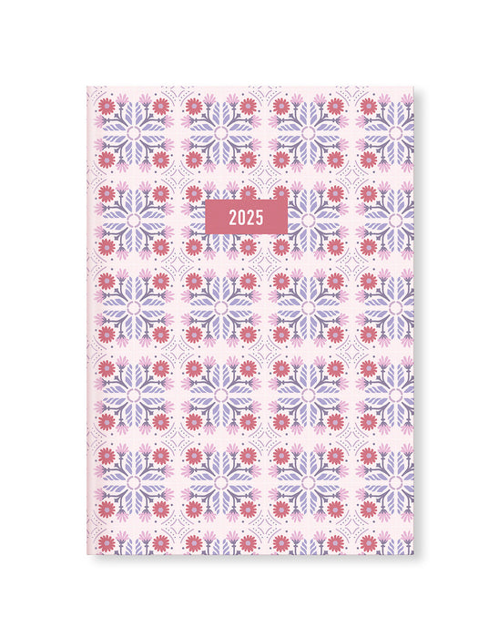 2025 Letts of London A5 Diary, Morocco, Week To View, Pink, 156mm x 217mm x 18mm