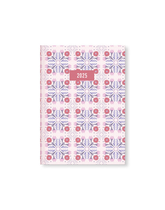 2025 Letts of London A6 Diary, Morocco, Week To View, Pink, 112mm x 156mm x 18mm