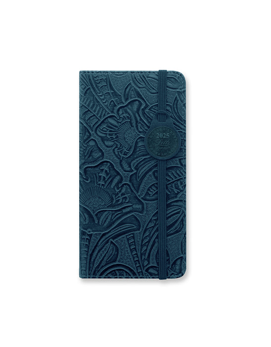 2025 Letts of London Slim Diary, Baroque, Week To View, Navy, 88mm x 172mm x 17mm