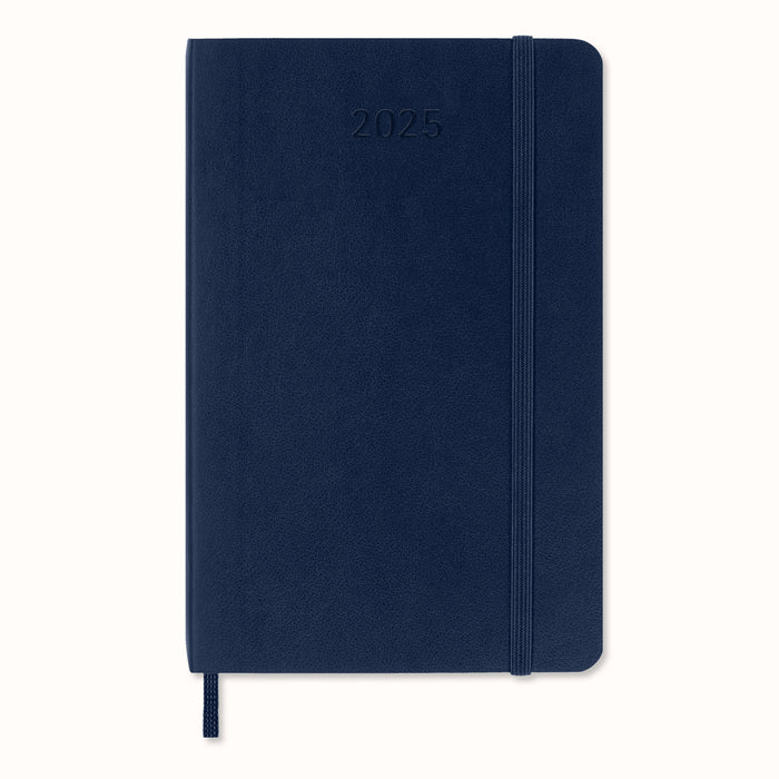 2025 Moleskine 90mm x 140mm Coft Cover Pocket Diary, Day Per Page, Sapphire Blue