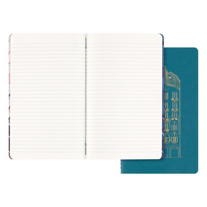 Moleskine Limited Edition Cahier Plain + Ruled Notebook, Large 210mm x 130mm, Set of 2, Casa Batllo