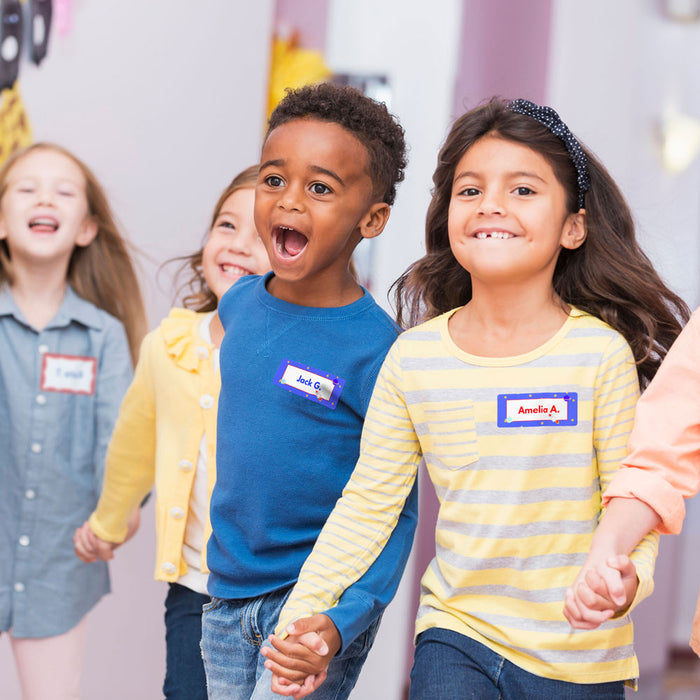 Avery L7432 Kids Fabric Name Badge Labels, 72mm x 30mm, 10 Sheets, 14 Labels Per Sheet