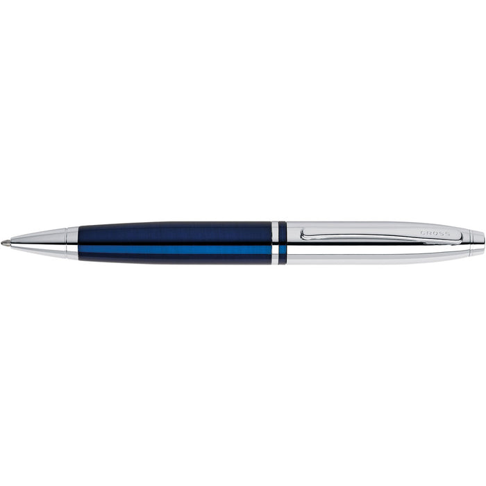 Cross Calais Chrome and Blue Lacquer Ballpoint Pen