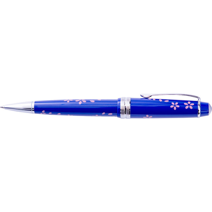 Cross Bailey Light Cherry Blossom Glossy Blue Resin Ballpoint Pen with Chrome Trim