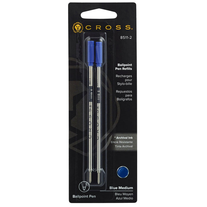 Cross Blue Medium Ballpoint Refill, Dual Pack