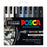 Uni Posca Paint Marker Set, PC-5M, Set of 8 Markers, Assorted Monotone Colours, Medium Bullet Tip, 1.8-2.5mm (PC5MMC8C)