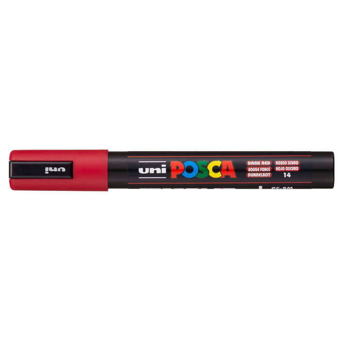 Uni Posca Paint Marker PC-5M, Dark Red, Medium Bullet Tip 1.8-2.5mm