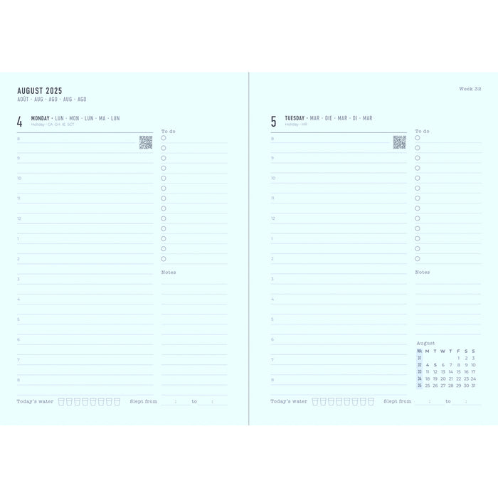 Letts Mid Year A5 Diary, Day to Page, Conscious Ocean, 2025/2026