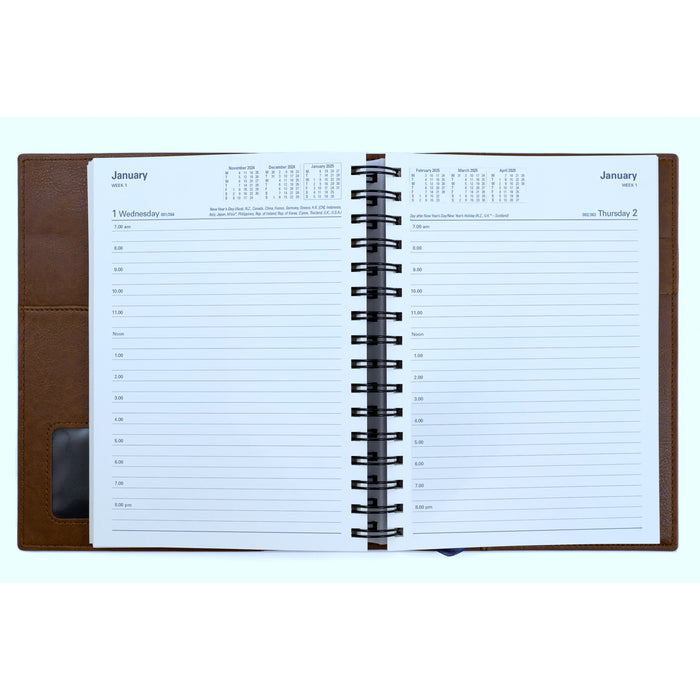 Debden Vanessa A5 Mid Year Diary, Day to Page, Black, 2025/2026