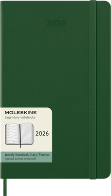 2026 Moleskine Diary 12 Month Weekly + Notes, Hard Cover, Myrtle Green, Large 130mm × 210mm