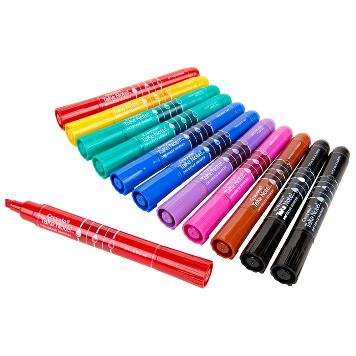 Crayola Take Note Whiteboard Broadline Markers, 12's pack