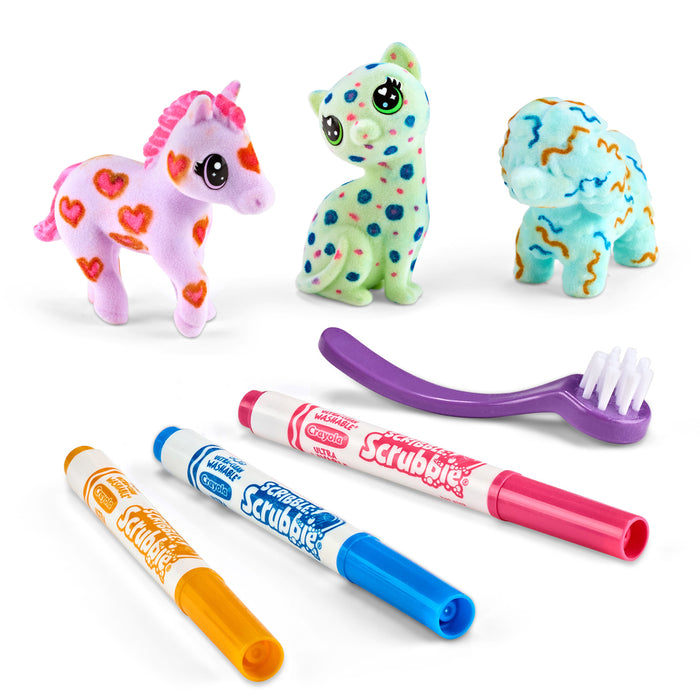 Crayola Scribble Scrubbies, Pastel Pets, 3's pack