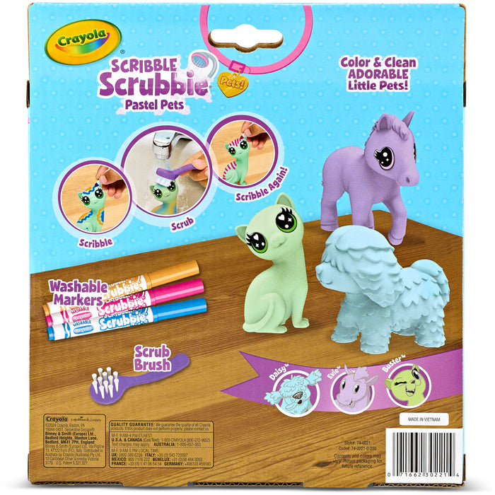 Crayola Scribble Scrubbies, Pastel Pets, 3's pack