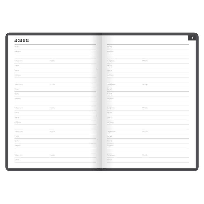 Letts Conscious Address Book A5 148mm x 210mm, Slate