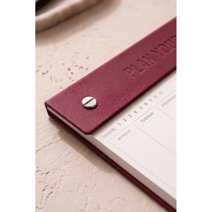 Letts Conscious Weekly Planner Undated 250 x 200mm, Berry