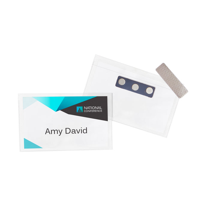 Avery L7418 Magnetic Name Badge Kit, 86.5mm x 55.5mm, 8 per Sheet x 2 Sheets, Inkjet & Laser Printable