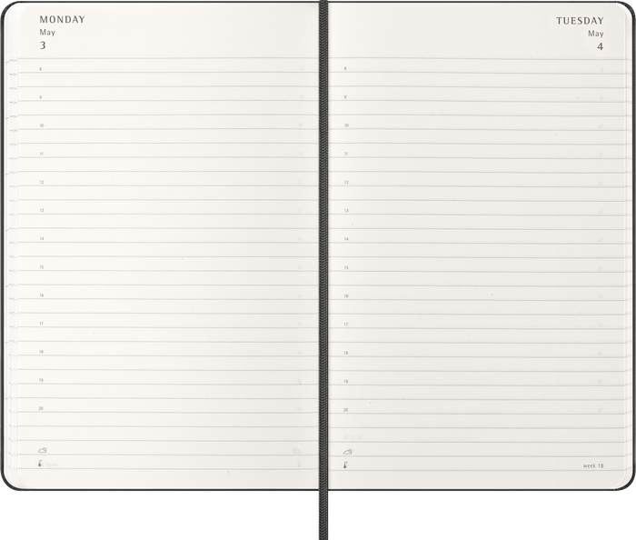 2027 Moleskine 12 Month Daily Hard Cover Diary Large 130mm x 210mm Black