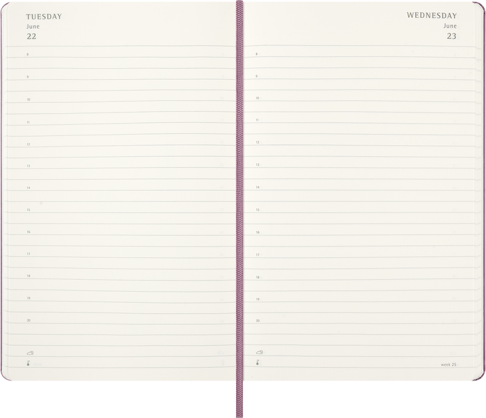 2027 Moleskine 12 Month Daily Hard Cover Diary Large 130mm x 210mm Majestic Pink