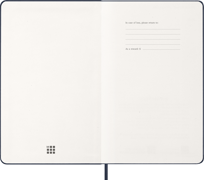 2027 Moleskine 12 Month Daily Hard Cover Diary Large 130mm x 210mm Sapphire Blue